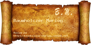 Baumholczer Marion névjegykártya